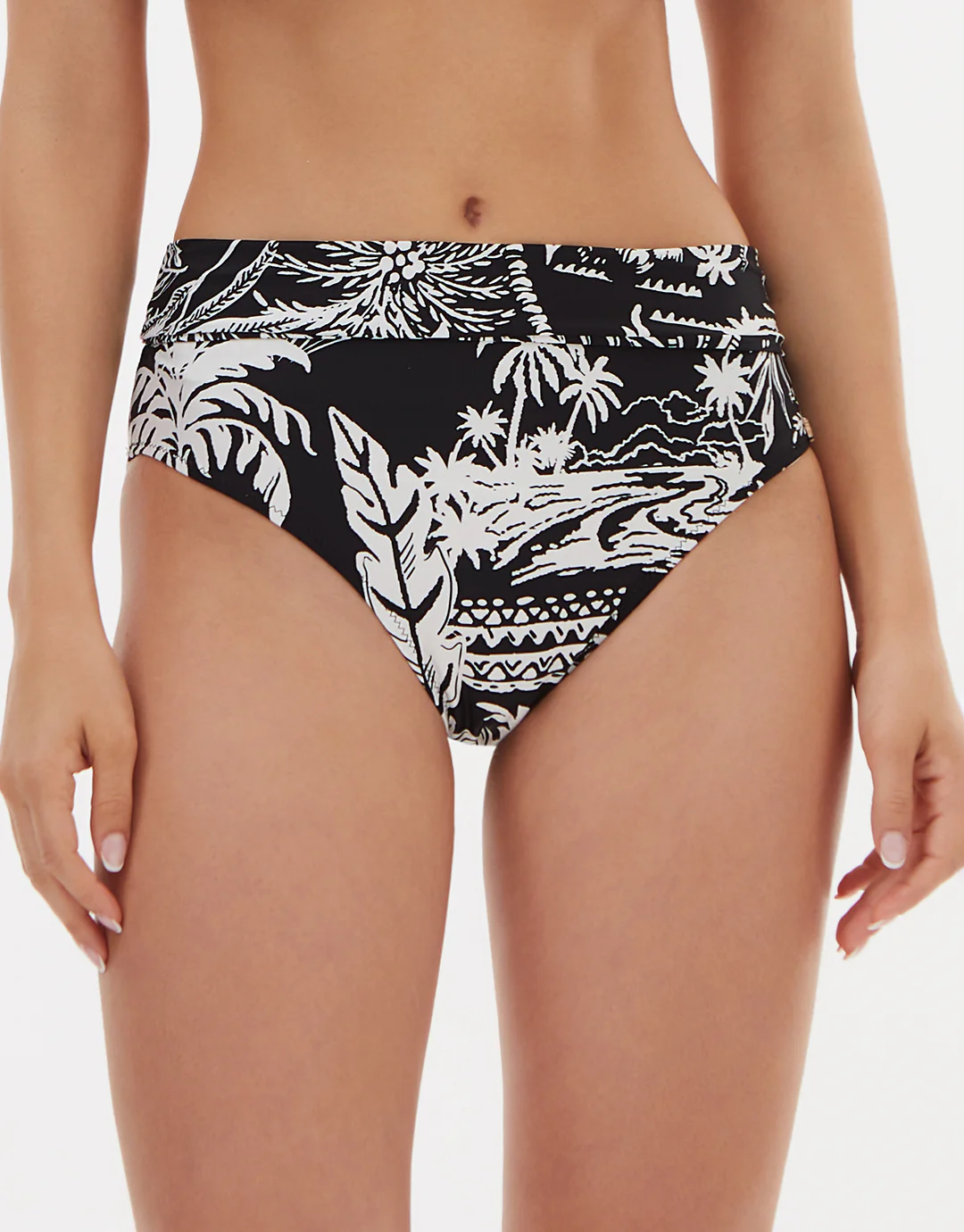 Bahia Maxi Bikini Pant - Black and White