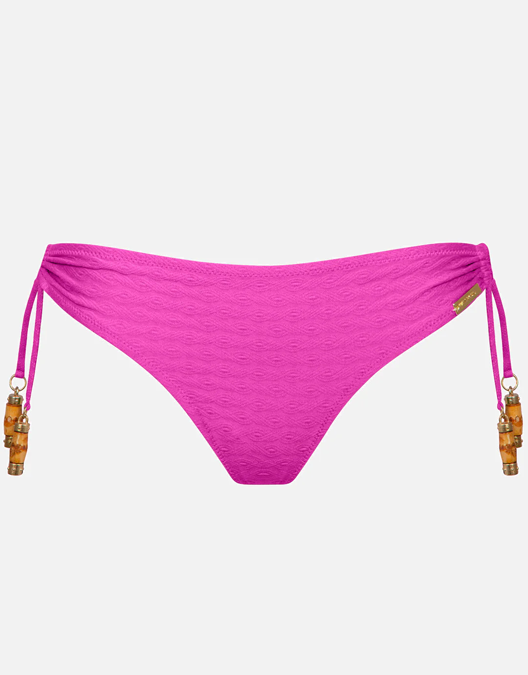 Bamboo Solids Loop Tie Bikini Pant - Intense Pink - Image 4