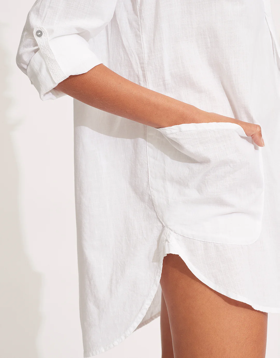 Boyfriend Beach Shirt - White - Image 5