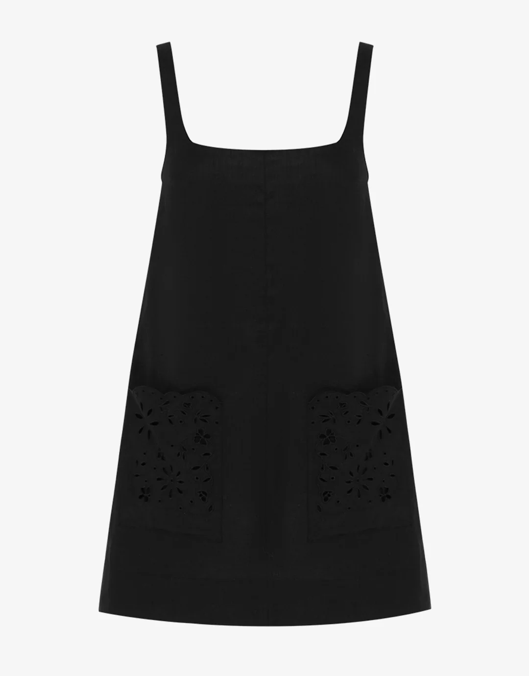 Ebony Embroidered Shift Mini Dress - Black - Image 3
