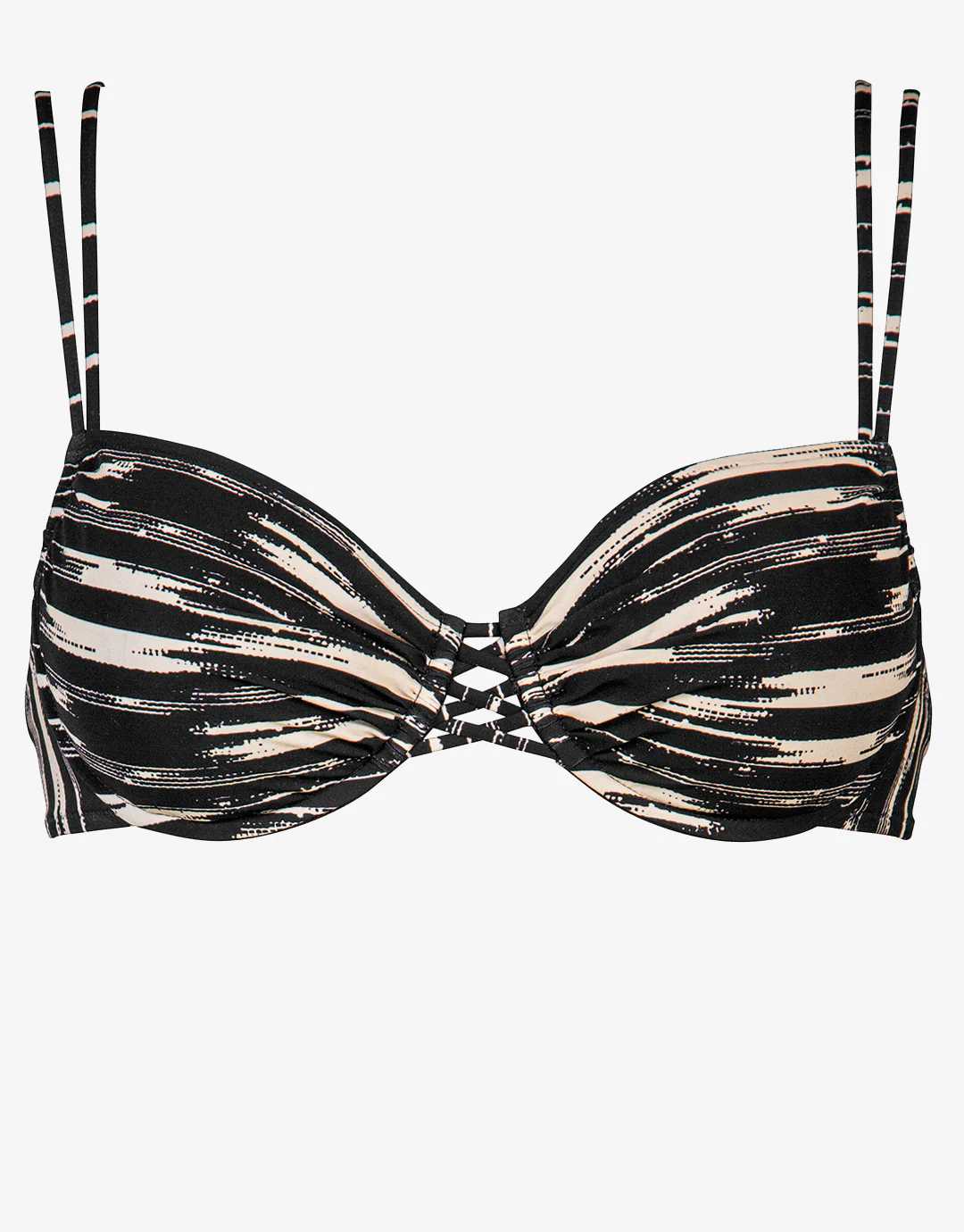 Expedition Underwired Bikini Top - Black and Cream - Image 7