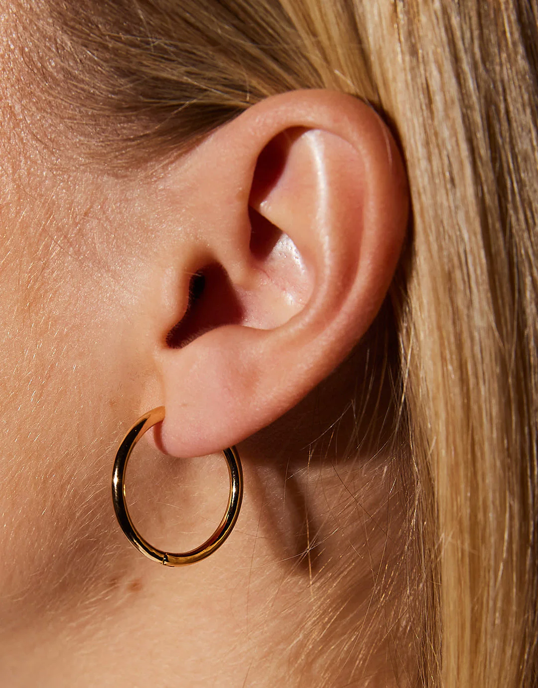 Gold Hoop Earrings - Large - Image 2