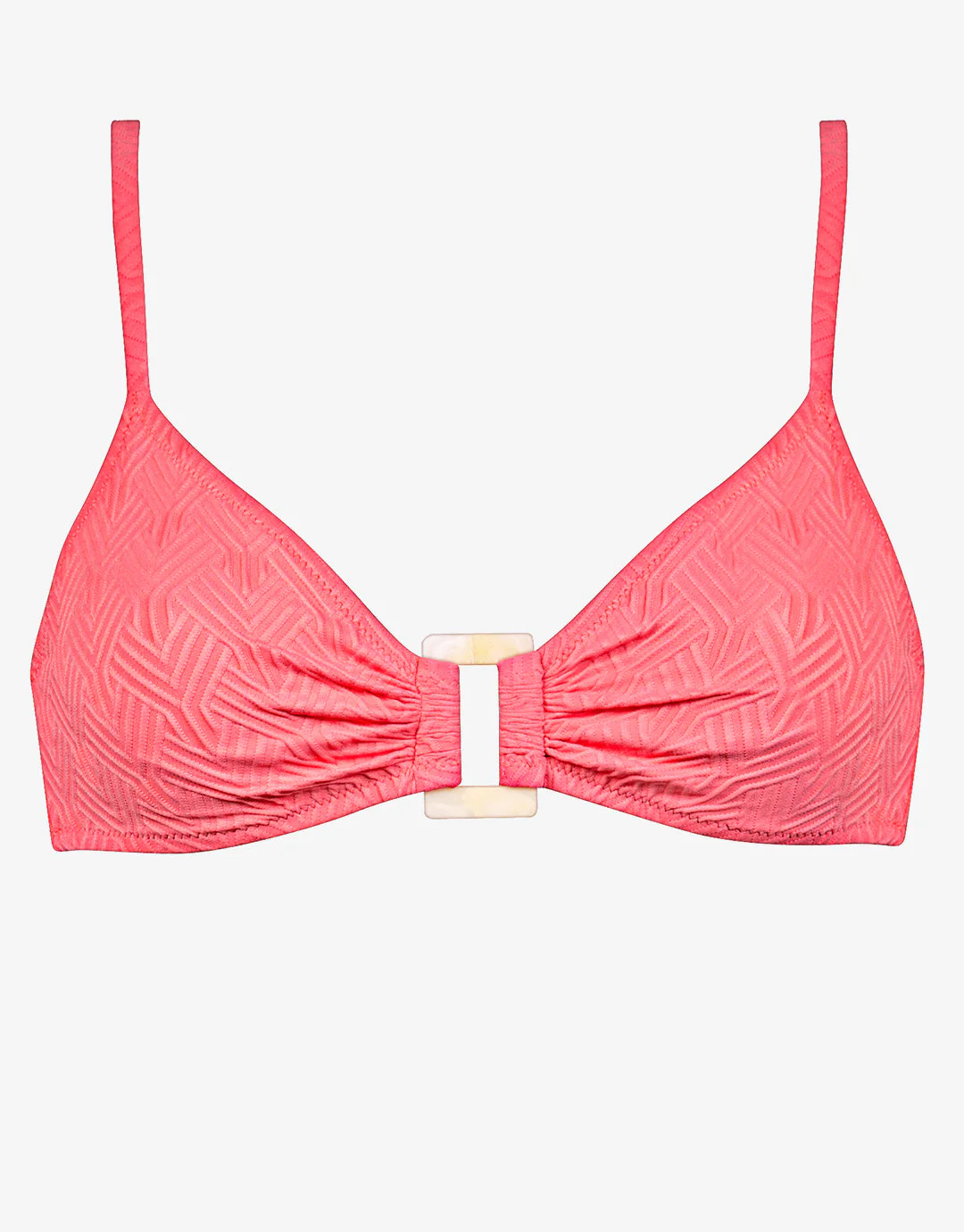 Island Nostalgia Ring Front Bralette Bikini Top - Ocean Coral - Image 5