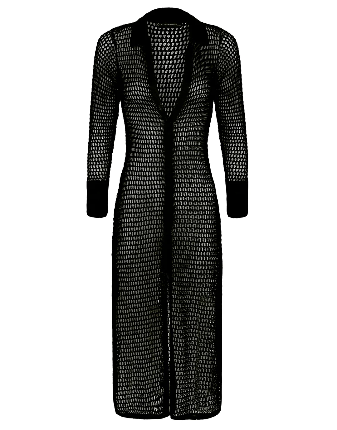 Knit Long Shirt Cover Up - Black - Image 6
