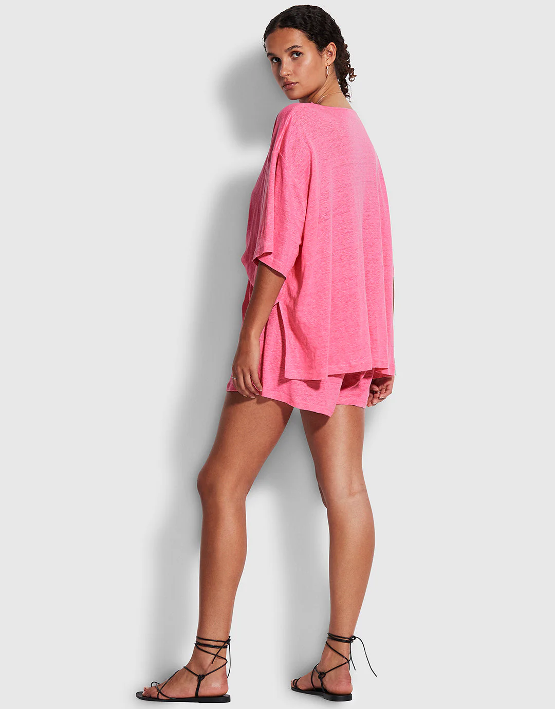 Linen Jersey Beach Short - Pink - Image 3