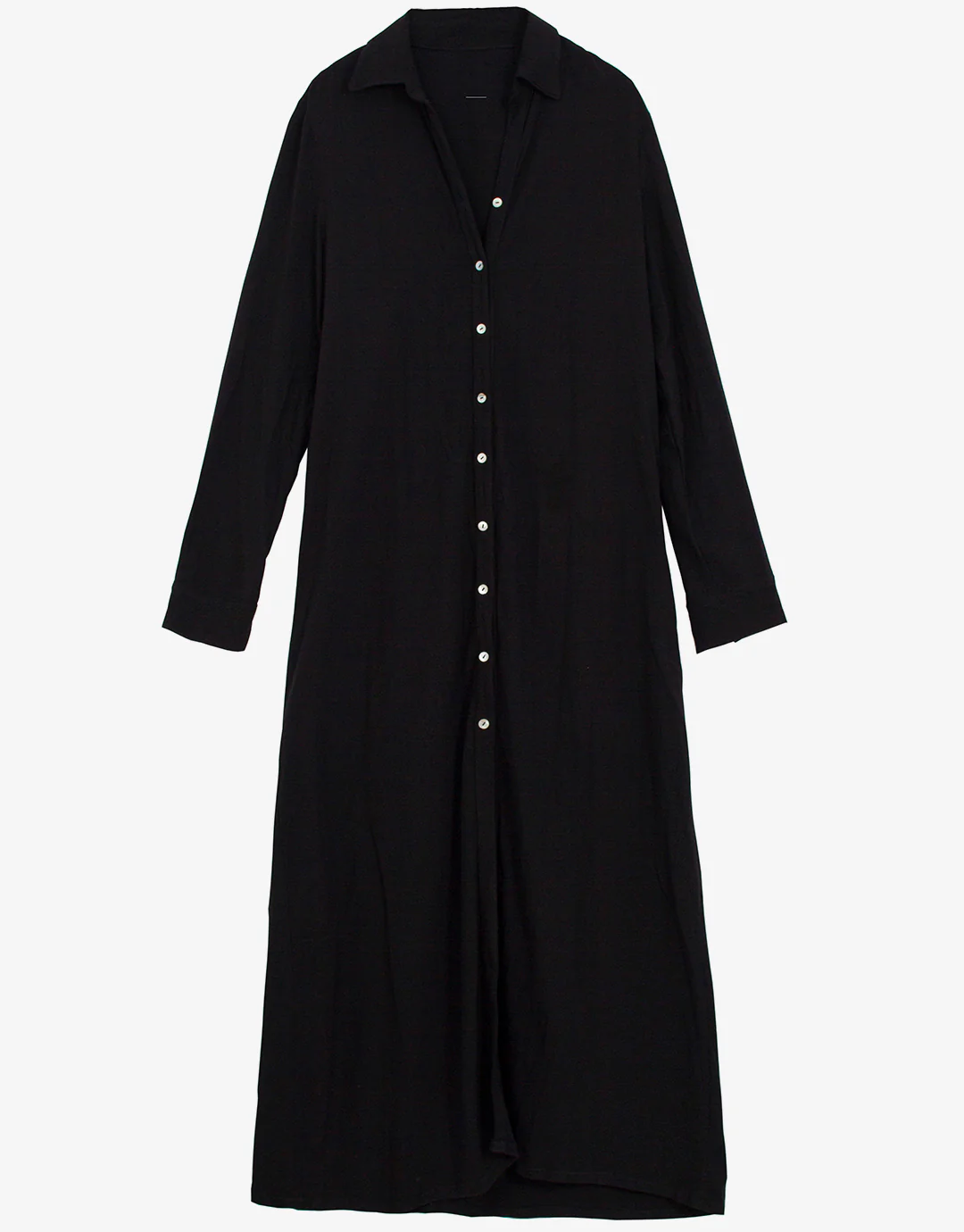 Midnight Billie Button Maxi Shirt Cover Up - Black - Image 3