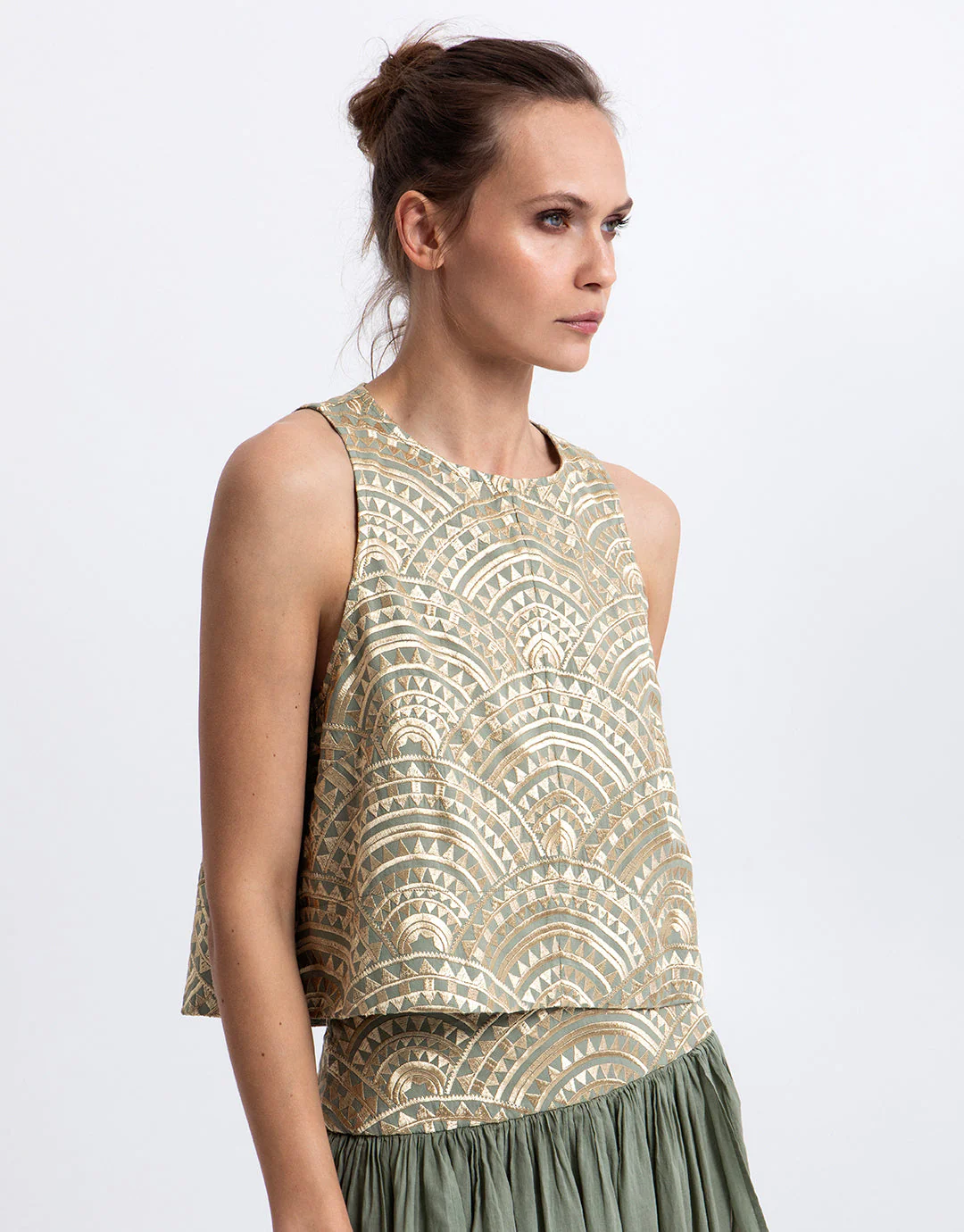 New Triangle Top - Sage and Gold - Image 2