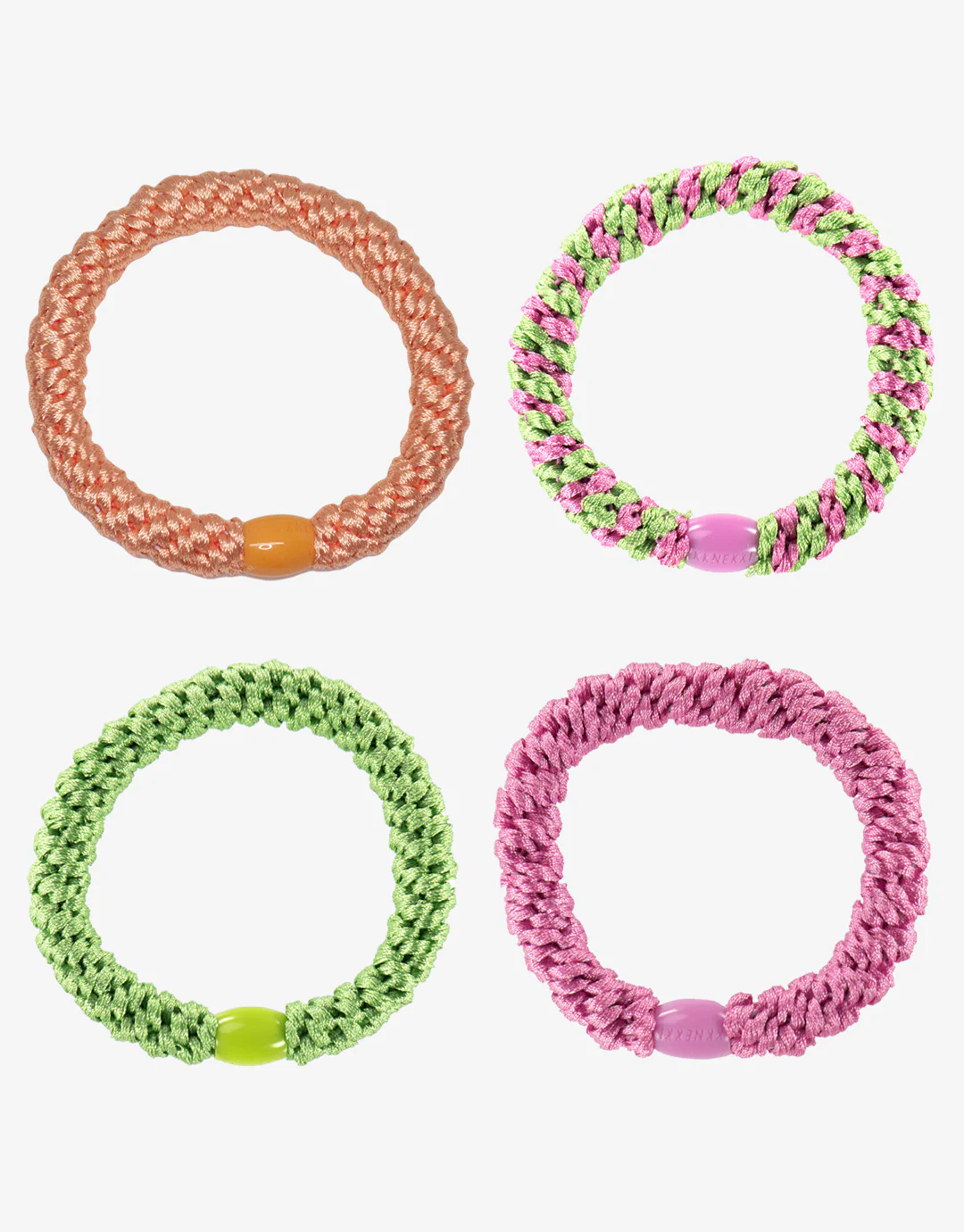 Original Hair Tie Bundle - Pastel Orange, Pink and Green - Image 2