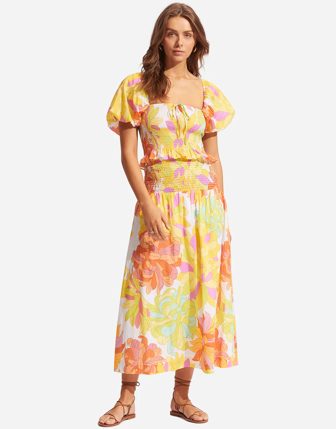 Palm Springs Shirring Skirt - Limelight - Image 5