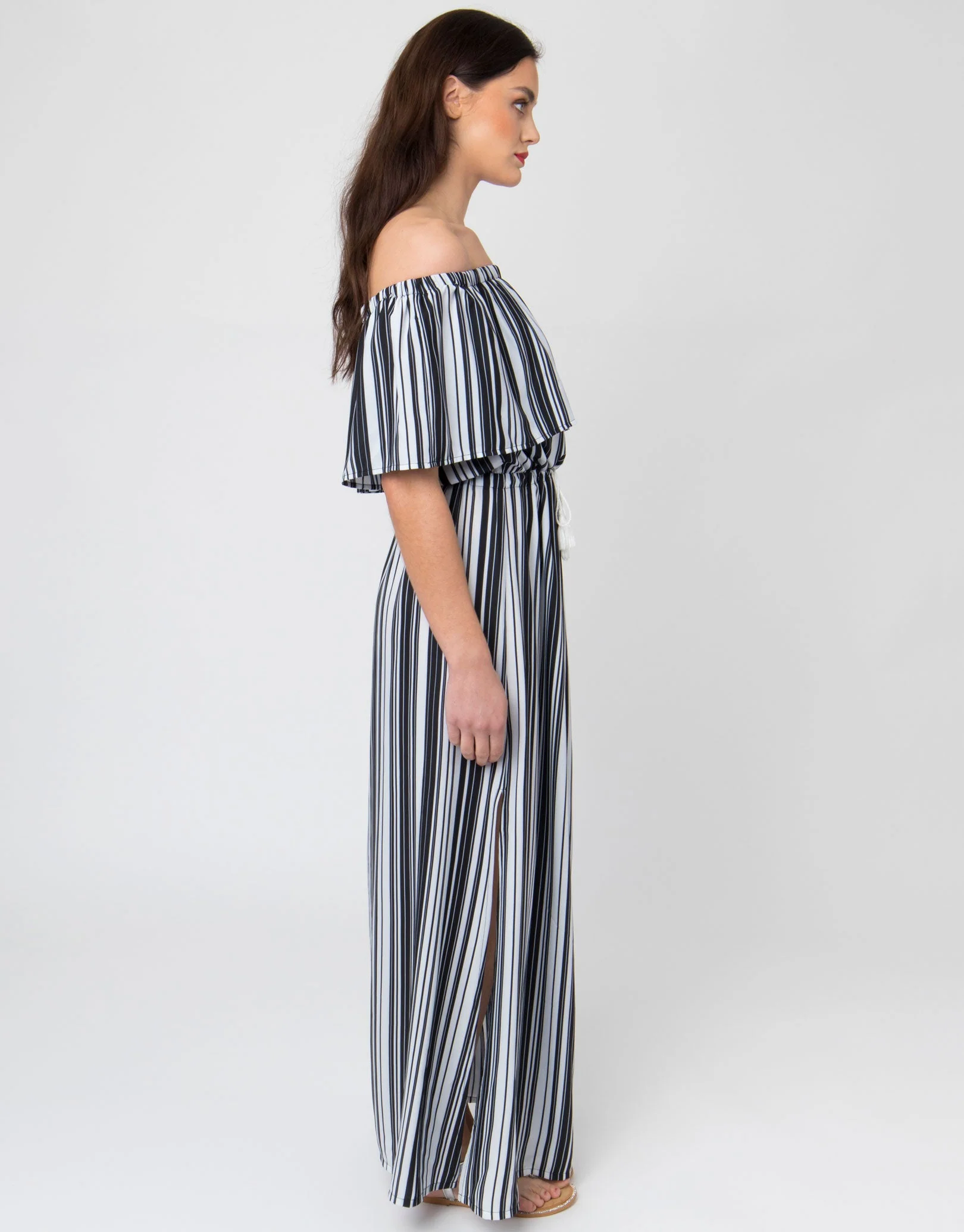 Sovana Maxi Dress - Black/White - Image 3