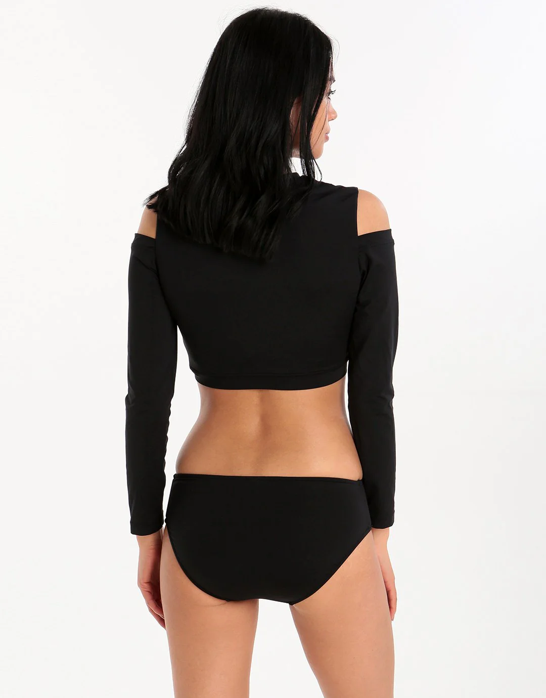 Active Cold Shoulder Rash Vest - Black - Image 3
