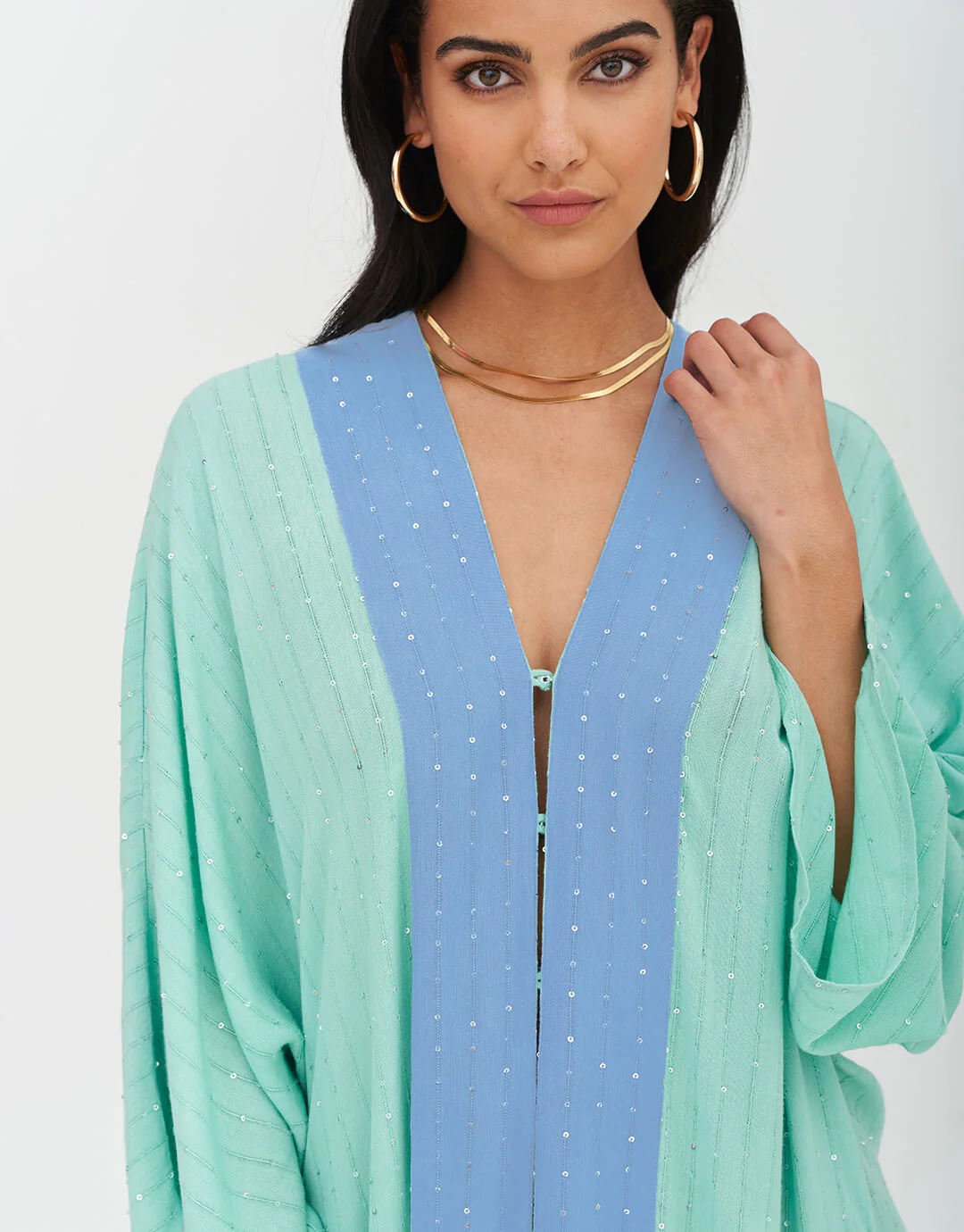 Sequin Kimono - Mint - Image 2