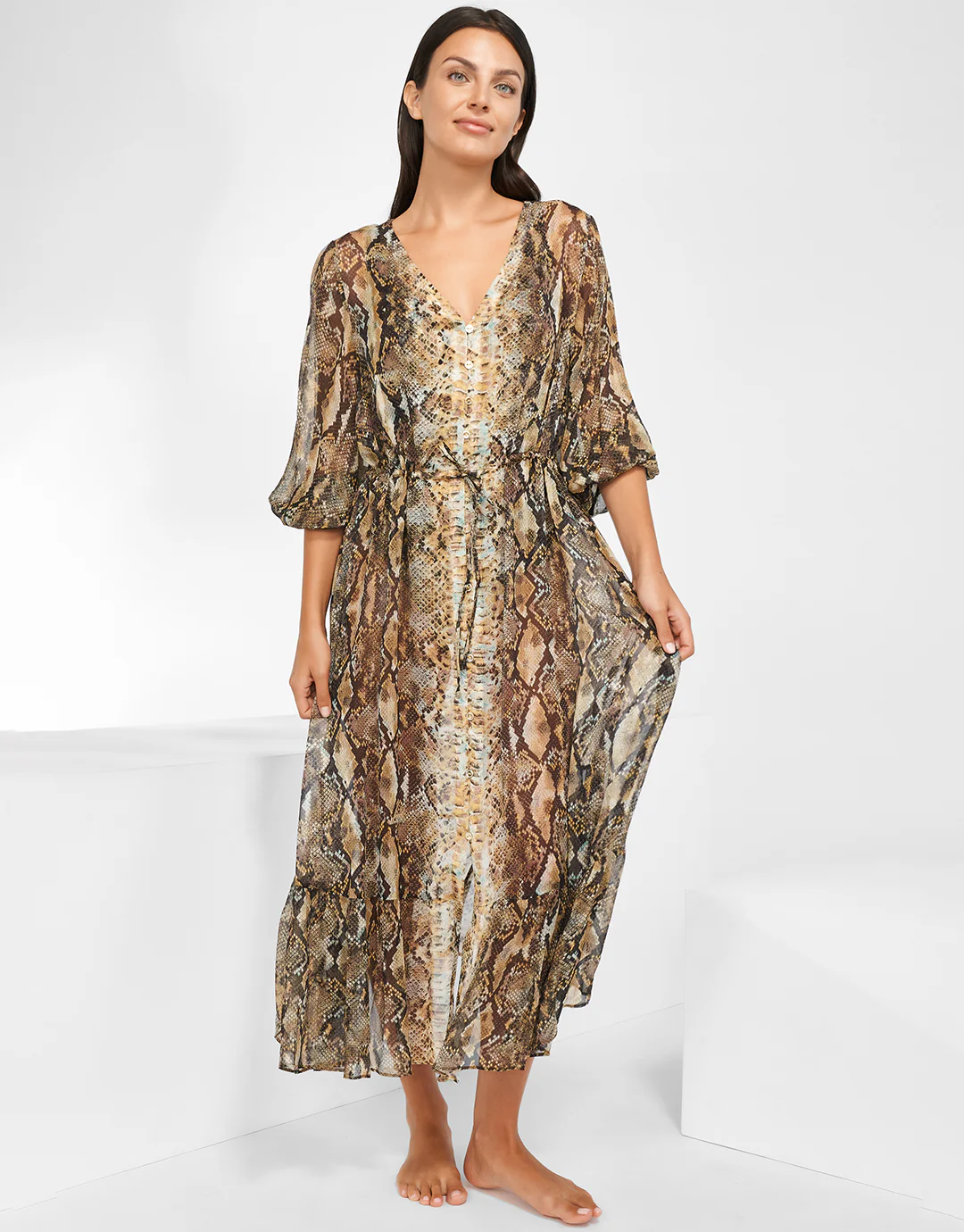 Serpent Long Blouse Dress - Python - Image 3