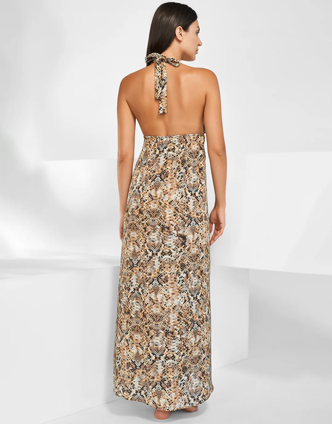 Serpent Maxi Halter Dress - Python - Image 3