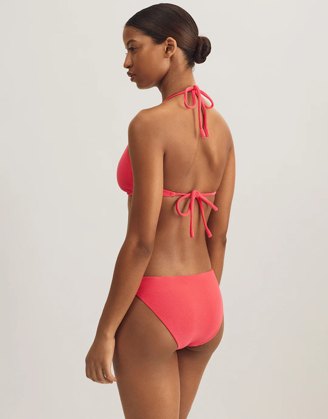 Terry Logo Trim Devin Hipster Bikini Pant - Coral - Image 4