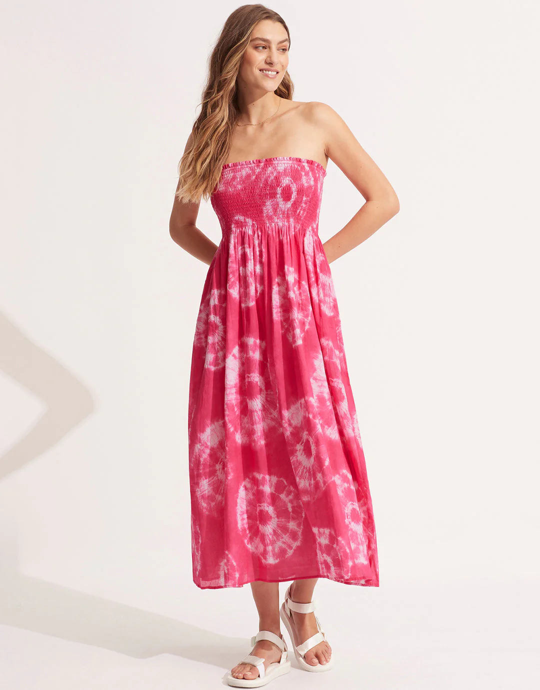 Tie Dye Skirt Dress - Rose Pink - Image 4