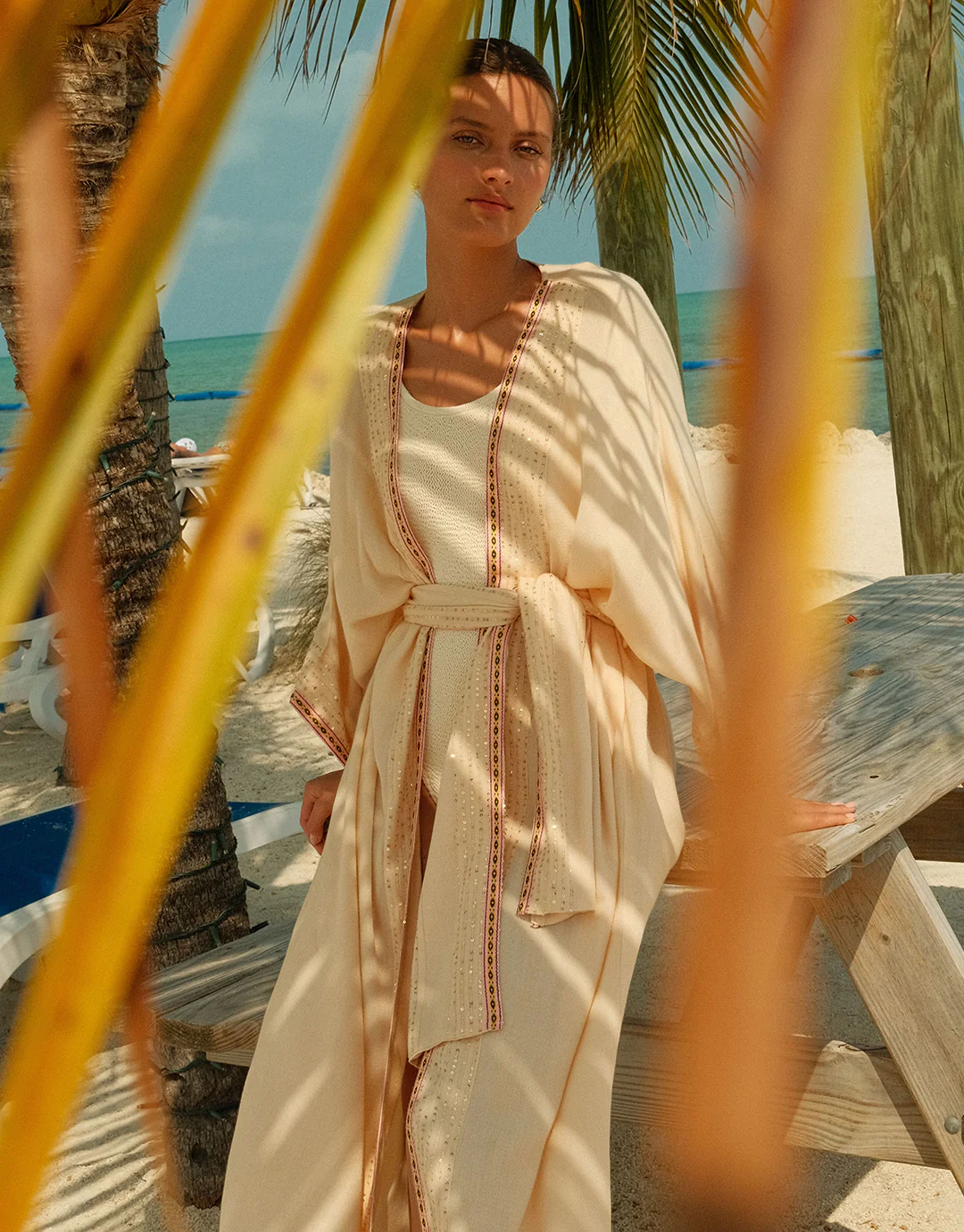 Vanessa Sequin Kimono - Melon - Image 2