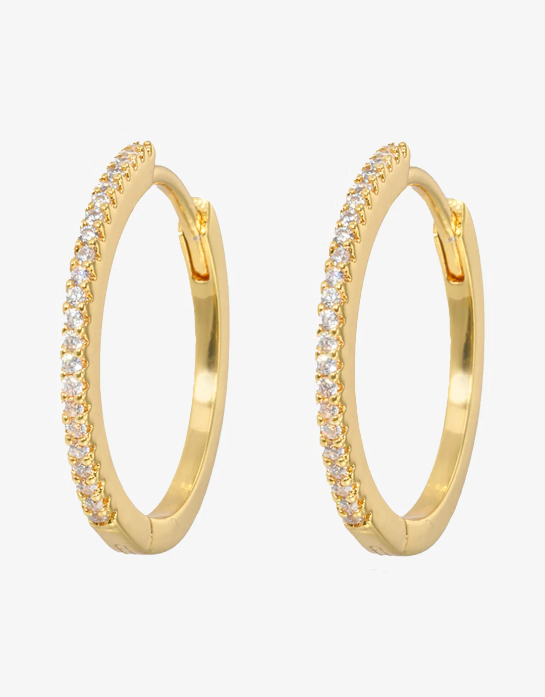 White Slim Hoop Earrings - Large