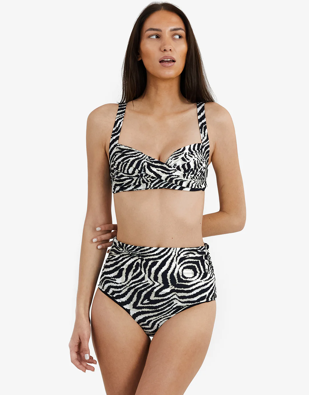 Zebra Chara Bikini Pant - Brown and White - Image 2